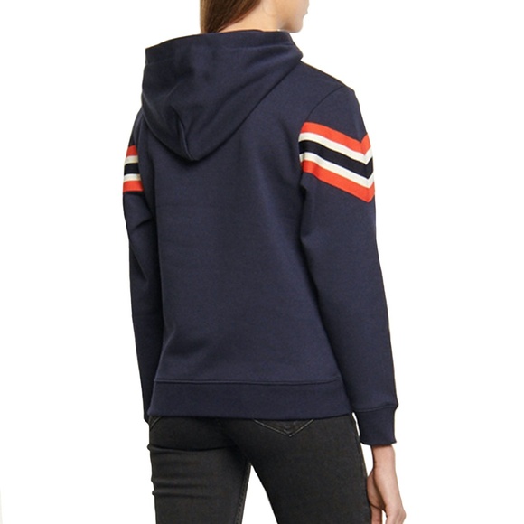 Sandro Hooded Striped Sweatshirt - Picture 3 of 5